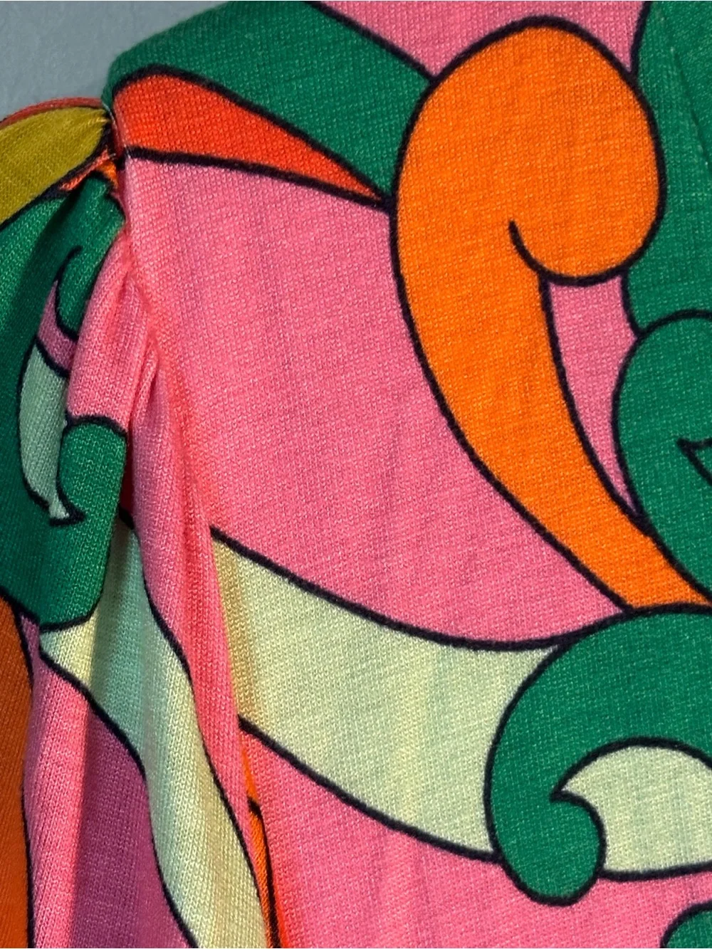 Boden Maya Pink Kimono Jersey Maxi Dress Maximalist Tropical Colorful 12R Resort